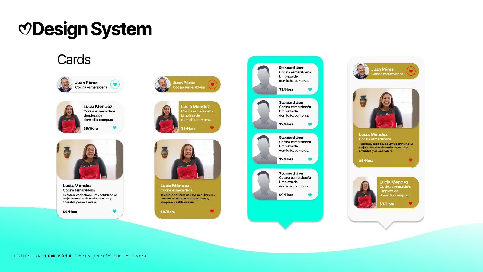 Sistema de diseño de CARE: colores por tipo de servicio e iconografía