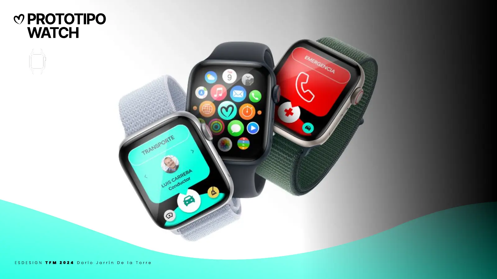 Prototipo de CARE en Apple Watch con botón de ayuda