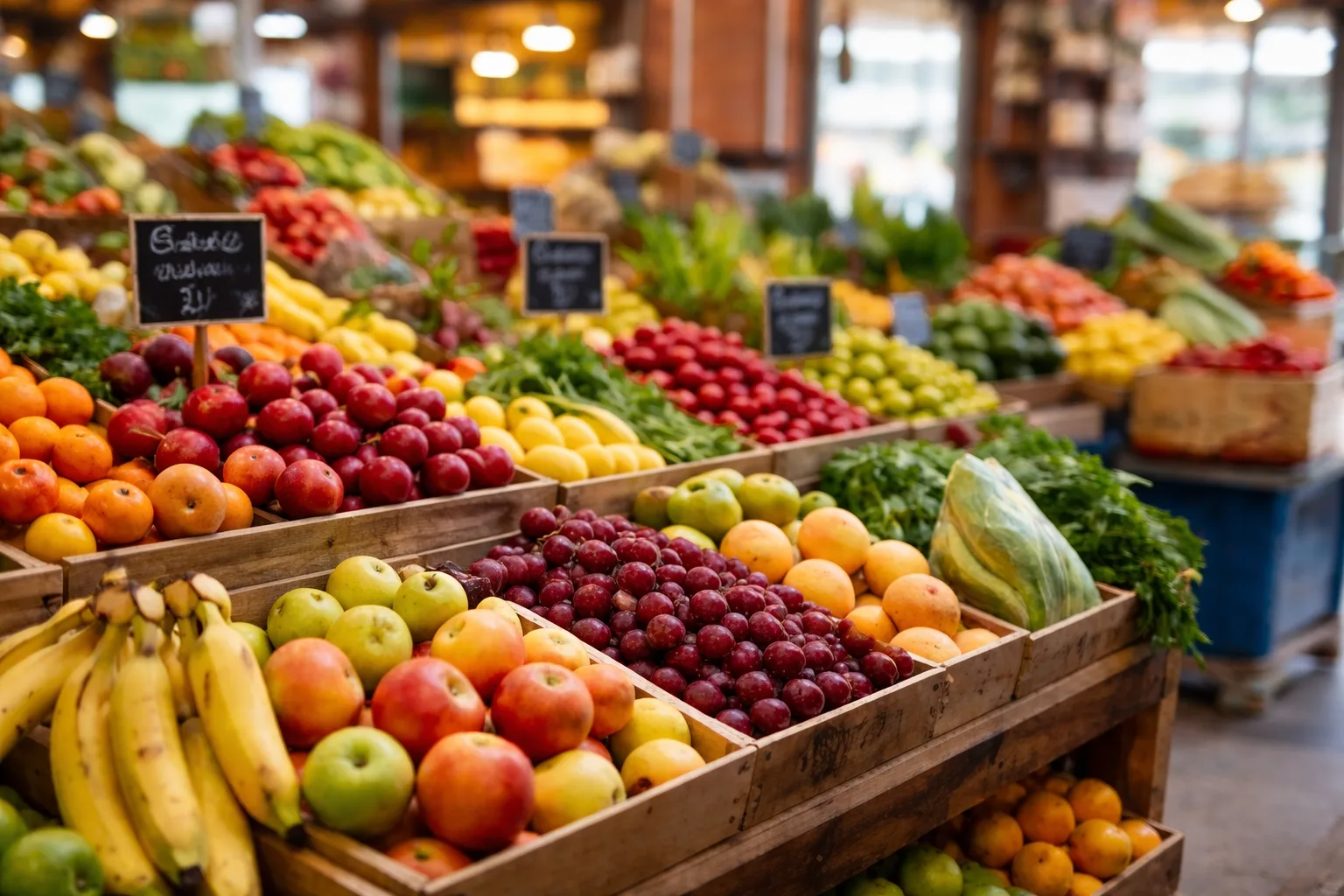Puesto de frutas de un mercado popular, el tipo de negocio al que se dirige SHIGRA